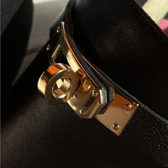 Hermes Mules Shoes Black and Gold size 40 - Picture 9 of 10